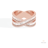 Baguette Cut Crossover Wedding Lab Grown Diamond Band in 18K Rose Gold - Ring on Hand View
