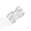Baguette Cut Crossover Wedding Lab Grown Diamond Band in 14K Rose Gold - Profile View