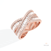 Baguette Cut Crossover Wedding Lab Grown Diamond Band in Platinum - Lifestyle View