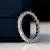 Baguette Cut Full Eternity Wedding Lab Grown Diamond Band in 18K - Angled View
