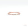Baguette Cut Full Eternity Wedding Lab Grown Diamond Band in 18K Rose Gold - Ring on Hand View
