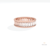 Baguette Cut Full Eternity Wedding Lab Grown Diamond Band in 18K Rose Gold - Ring on Hand View