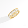 Baguette Cut Full Eternity Wedding Lab Grown Diamond Band in 10K Yellow Gold - Side View