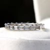 Baguette Cut Full Eternity Wedding Lab Grown Diamond Band in Platinum - Top View