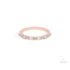 Baguette Cut Half Eternity Matching Lab Grown Diamond Band in 18K Rose Gold - Ring on Hand View