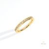 Baguette Cut Half Eternity Wedding Lab Grown Diamond Band in 10K Yellow Gold - Side View