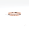 Baguette Cut Half Eternity Wedding Lab Grown Diamond Band in 18K Rose Gold - Ring on Hand View