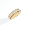 Baguette Cut Half Eternity Wedding Lab Grown Diamond Band in 10K Yellow Gold - Side View