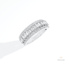 Baguette Cut Half Eternity Wedding Lab Grown Diamond Band in 14K Rose Gold - Profile View
