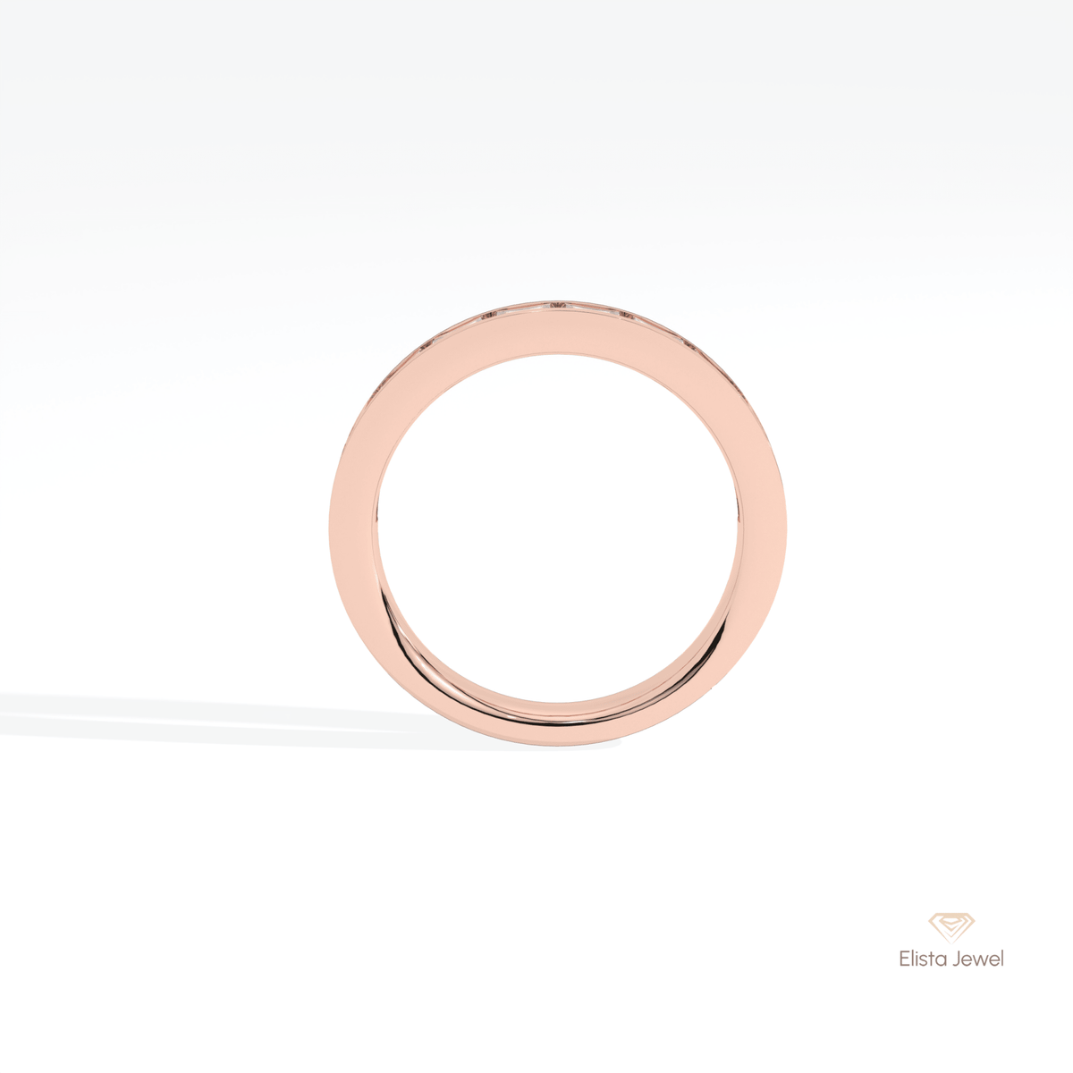 Baguette Cut Half Eternity Wedding Lab Grown Diamond Band - Alternative View