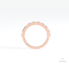 Baguette Cut Half Eternity Wedding Lab Grown Diamond Band in 10K Rose Gold - Angled View