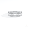 Baguette Cut Half Eternity Wedding Lab Grown Diamond Band in 14K Yellow Gold - Detail View