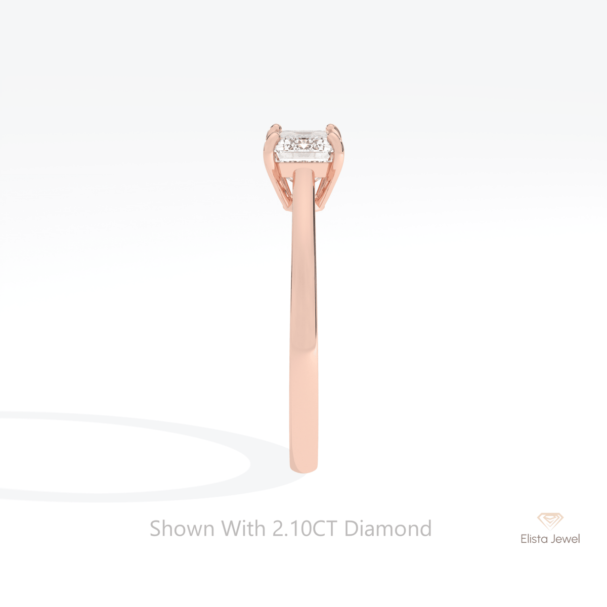 Baguette Cut Solitaire Engagement Lab Grown Diamond Ring - Additional View