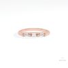 Baguette Cut Three Stone Wedding Lab Grown Diamond Band in 18K Rose Gold - Ring on Hand View