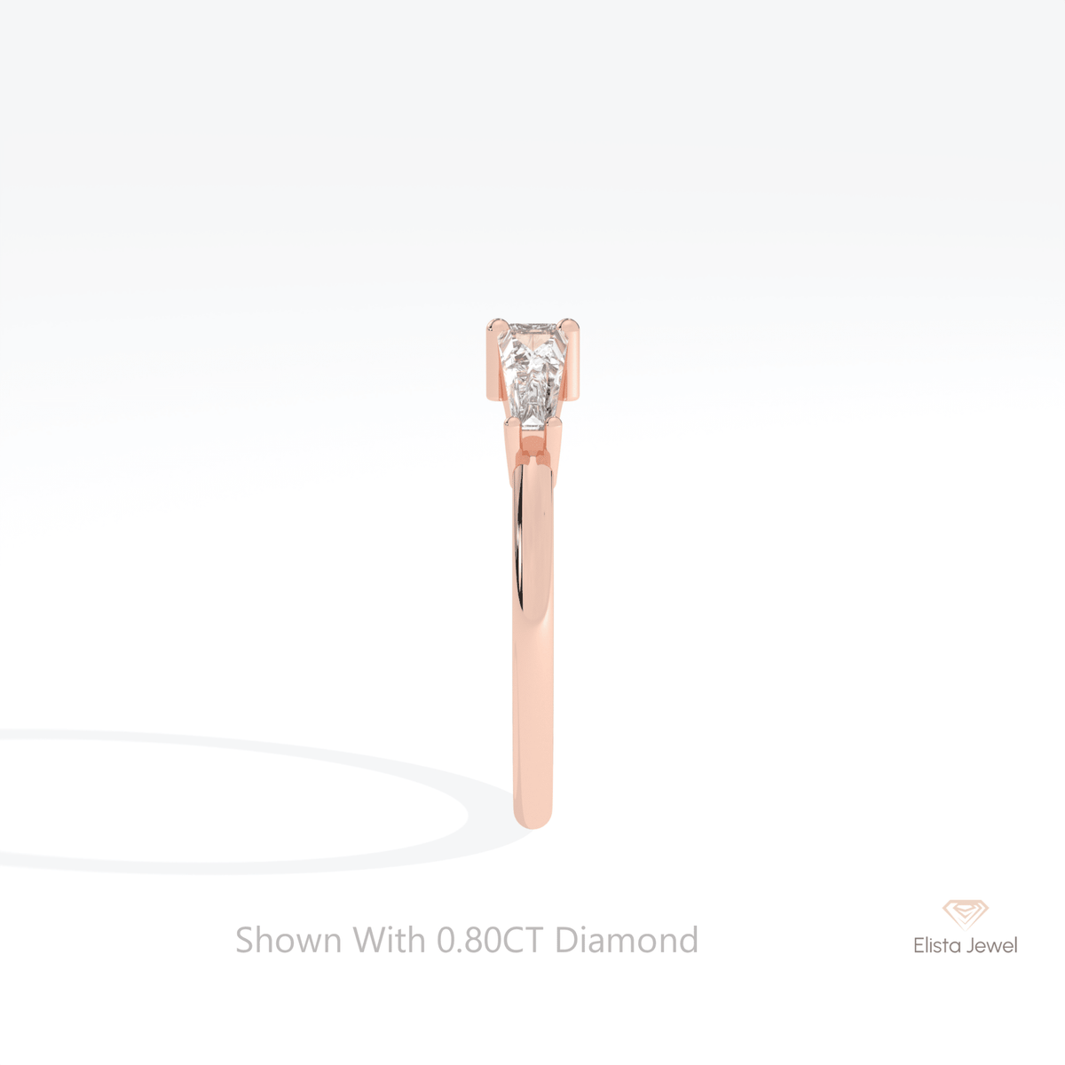 Baguette Cut Two Stone Engagement Lab Grown Diamond Ring - Additional View