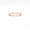 Baguette Cut Wedding Lab Grown Diamond Band in 18K Rose Gold - Ring on Hand View