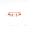 Baguette & Round Cut Engagement Lab Grown Diamond Ring in 18K Rose Gold - Ring on Hand View