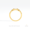 Baguette & Round Cut Engagement Lab Grown Diamond Ring in 10K Rose Gold - Angled View