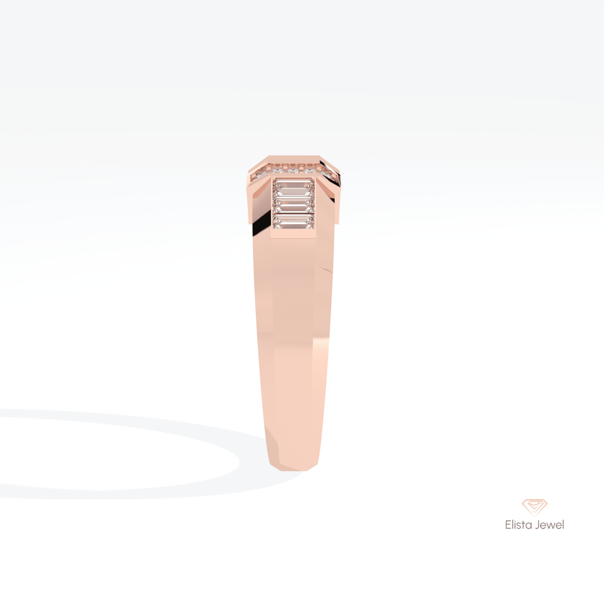 Baguette & Round Cut Engagement Lab Grown Diamond Ring - Additional View