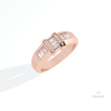 Baguette & Round Cut Engagement Lab Grown Diamond Ring in Platinum - Lifestyle View