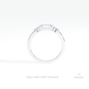 Baguette & Round Cut Engagement Lab Grown Diamond Ring in 18K White Gold - Close-up View