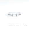 Baguette & Round Cut Engagement Lab Grown Diamond Ring in 14K Yellow Gold - Detail View