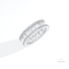 Baguette & Round Cut Full Eternity Wedding Lab Grown Diamond Band in 14K Rose Gold - Profile View