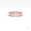 Baguette & Round Cut Full Eternity Wedding Lab Grown Diamond Band in 18K Rose Gold - Ring on Hand View