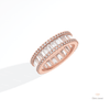 Baguette & Round Cut Full Eternity Wedding Lab Grown Diamond Band in 10K Yellow Gold - Side View