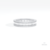 Baguette & Round Cut Full Eternity Wedding Lab Grown Diamond Band in 10K White Gold - Front View