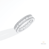 Baguette & Round Cut Full Eternity Wedding Lab Grown Diamond Band in 10K Yellow Gold - Side View