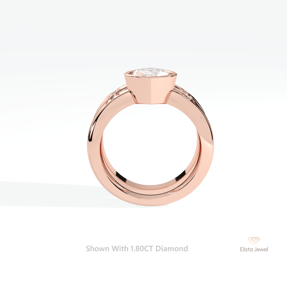 Celestial Lab Grown Diamond Band With Marquise Cut Lab Grown Diamond Ring Set - Alternative View