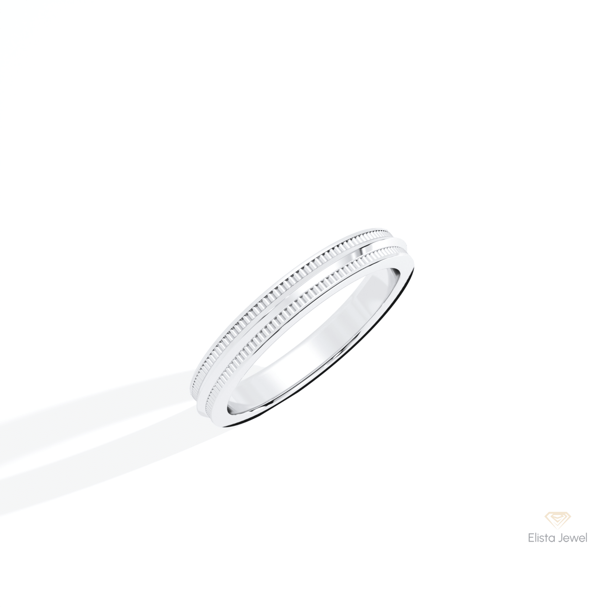 Celestial Wedding Lab Grown Diamond Band in 14K Rose Gold - Profile View
