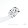 Curve Matching Lab Grown Diamond Band With Round Three Stone Lab Grown Diamond Ring Set in 14K Rose Gold - Profile View