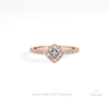Cushion Cut Bezel Engagement Lab Grown Diamond Ring in 18K Rose Gold - Ring on Hand View