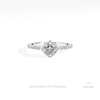 Cushion Cut Bezel Engagement Lab Grown Diamond Ring in 10K White Gold - Front View