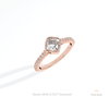 Cushion Cut Bezel Engagement Lab Grown Diamond Ring in Platinum - Lifestyle View