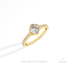 Cushion Cut Bezel Engagement Lab Grown Diamond Ring in 14K Rose Gold - Profile View