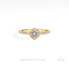 Cushion Cut Bezel Engagement Lab Grown Diamond Ring in 14K Yellow Gold - Detail View