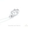 Cushion Cut Cluster Engagement Lab Grown Diamond Ring in 14K Rose Gold - Profile View