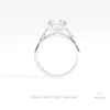 Cushion Cut Cluster Engagement Lab Grown Diamond Ring in 18K White Gold - Close-up View
