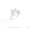 Cushion Cut Cluster Engagement Lab Grown Diamond Ring in 14K Rose Gold - Profile View