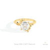 Cushion Cut Cluster Engagement Lab Grown Diamond Ring in 18K Rose Gold - Ring on Hand View