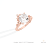 Cushion Cut Cluster Engagement Lab Grown Diamond Ring in 10K Yellow Gold - Side View