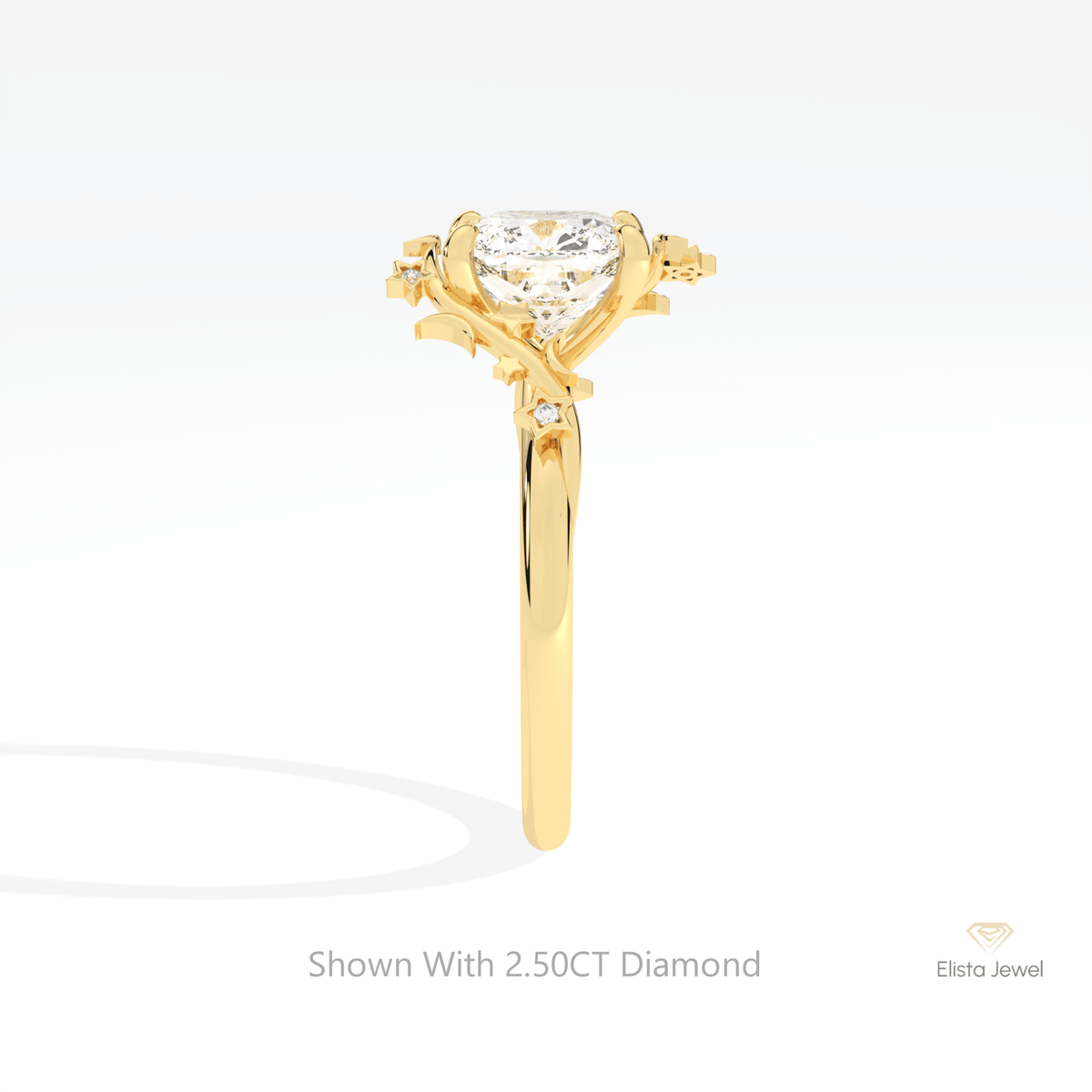 Cushion Cut Cluster Engagement Lab Grown Diamond Ring - Additional View