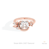 Cushion Cut Cluster Engagement Lab Grown Diamond Ring in 18K Rose Gold - Ring on Hand View