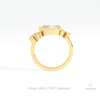 Cushion Cut Cluster Engagement Lab Grown Diamond Ring in 10K Rose Gold - Angled View