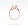 Cushion Cut Cluster Engagement Lab Grown Diamond Ring in 10K Rose Gold - Angled View