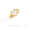 Cushion Cut Cluster Engagement Lab Grown Diamond Ring in 10K Yellow Gold - Side View