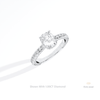 Cushion Cut Hidden Halo Engagement Lab Grown Diamond Ring in 14K Rose Gold - Profile View